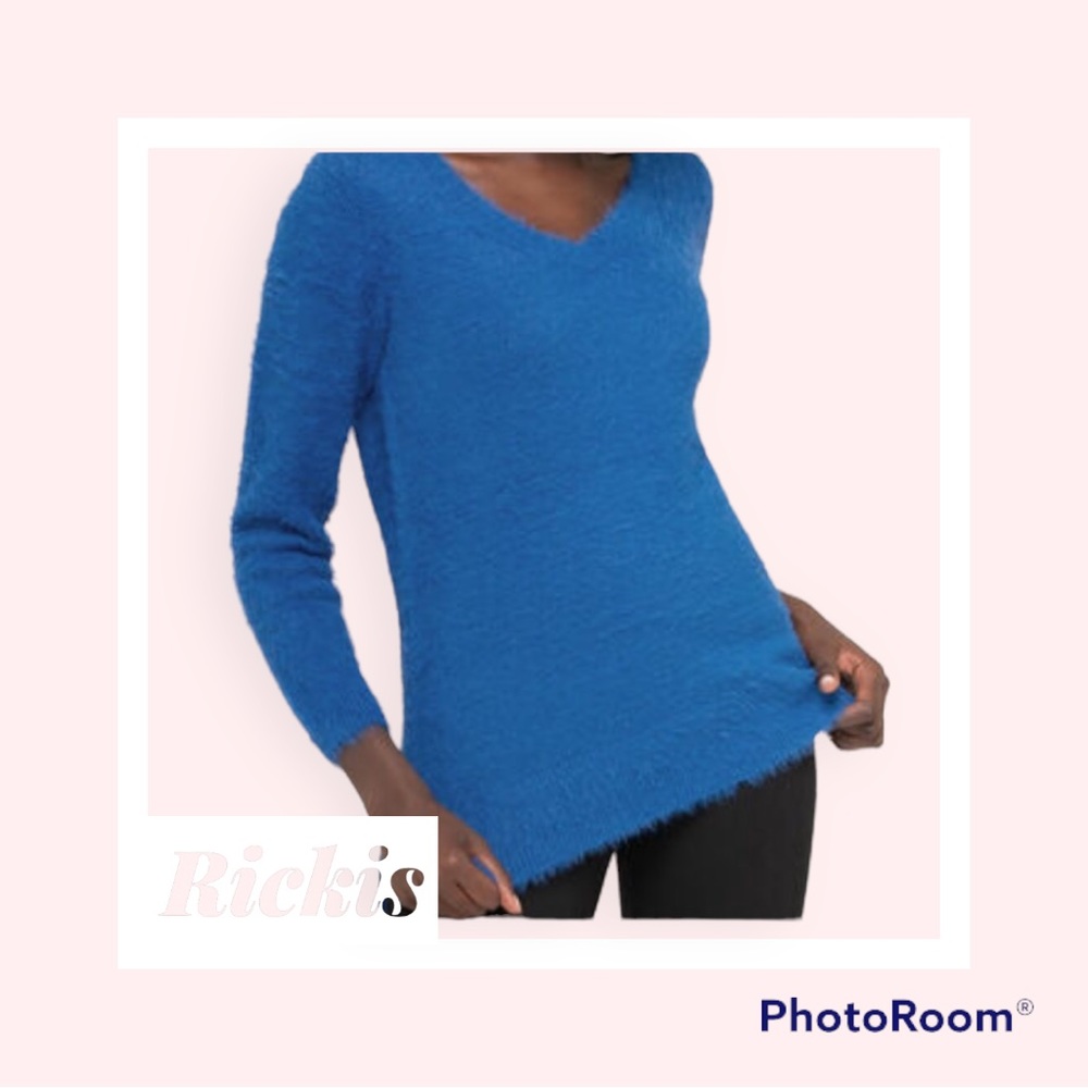 Brand new V-NECK FEATHER YARN PULLOVER